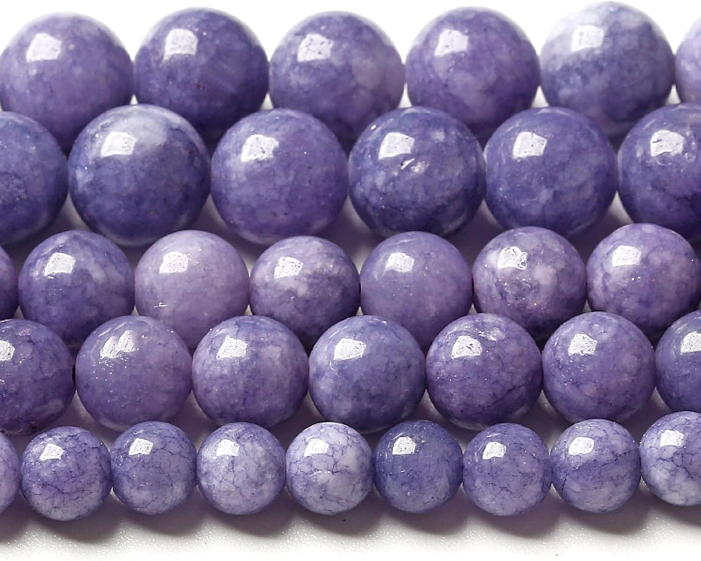 4MM Lavender Purple Chalcedony Natural Stone Round Loose Beads for Jewelry Making and Crafting 180pcs 2 Strands 32"