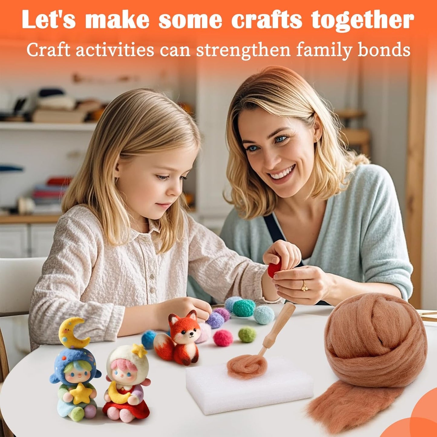 Mayboos Wool Roving Yarn, 1.76oz Colored Natural Wool Roving,Wool Felting Supplies Pure Wool Chunky Yarn for Wet Felting handcrafts and Spinning (Oak Brown)