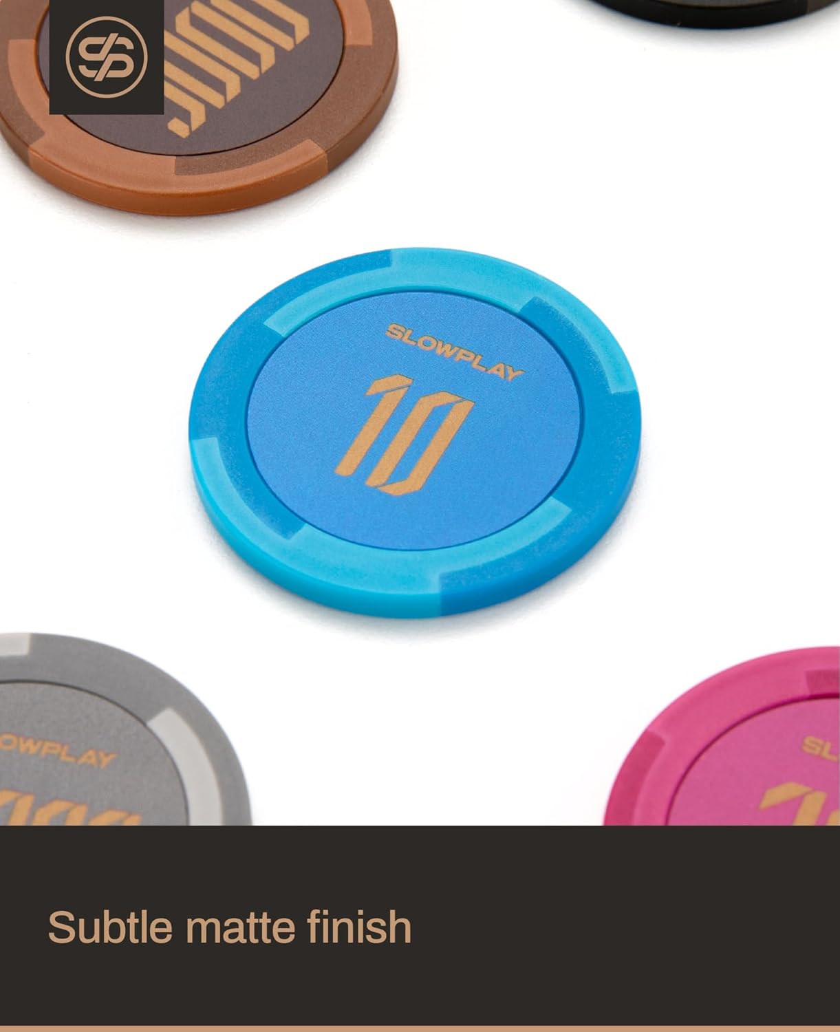 SLOWPLAY Godel Clay Poker Chips, 14 Grams Heavyweight Clay Composite, 40mm Large Chips in Bulk, Pack of 50 with Denomination of 1000