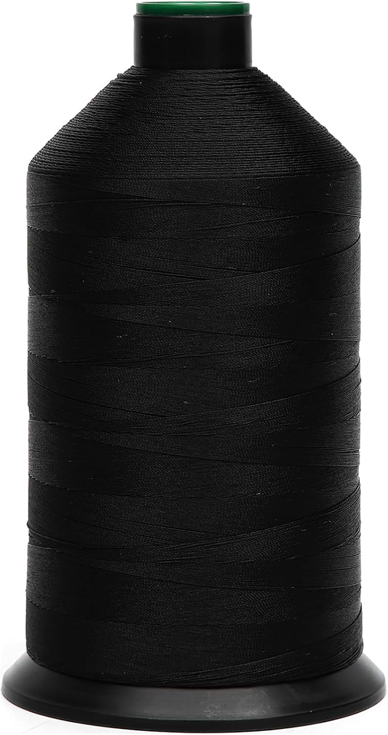 Extra Strong Bonded Nylon Thread #92 Tex90 – 16 OZ, 4200yds, Versatile Stitching Solution for Leather, Upholstery, Canvas Repair and More (Black)