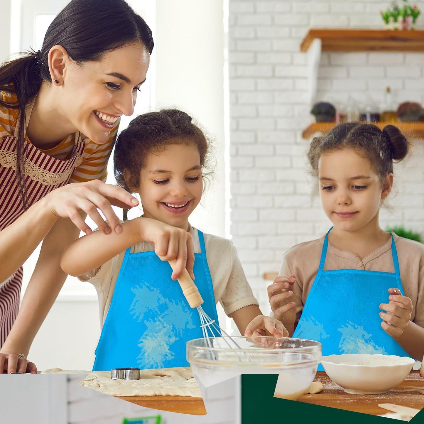 8 Pcs Kids Apron Painting Aprons for Kids Art Smocks Paint Apron Bulk for Painting Classroom Activity Kitchen Crafts Party Supplies(Light Blue)