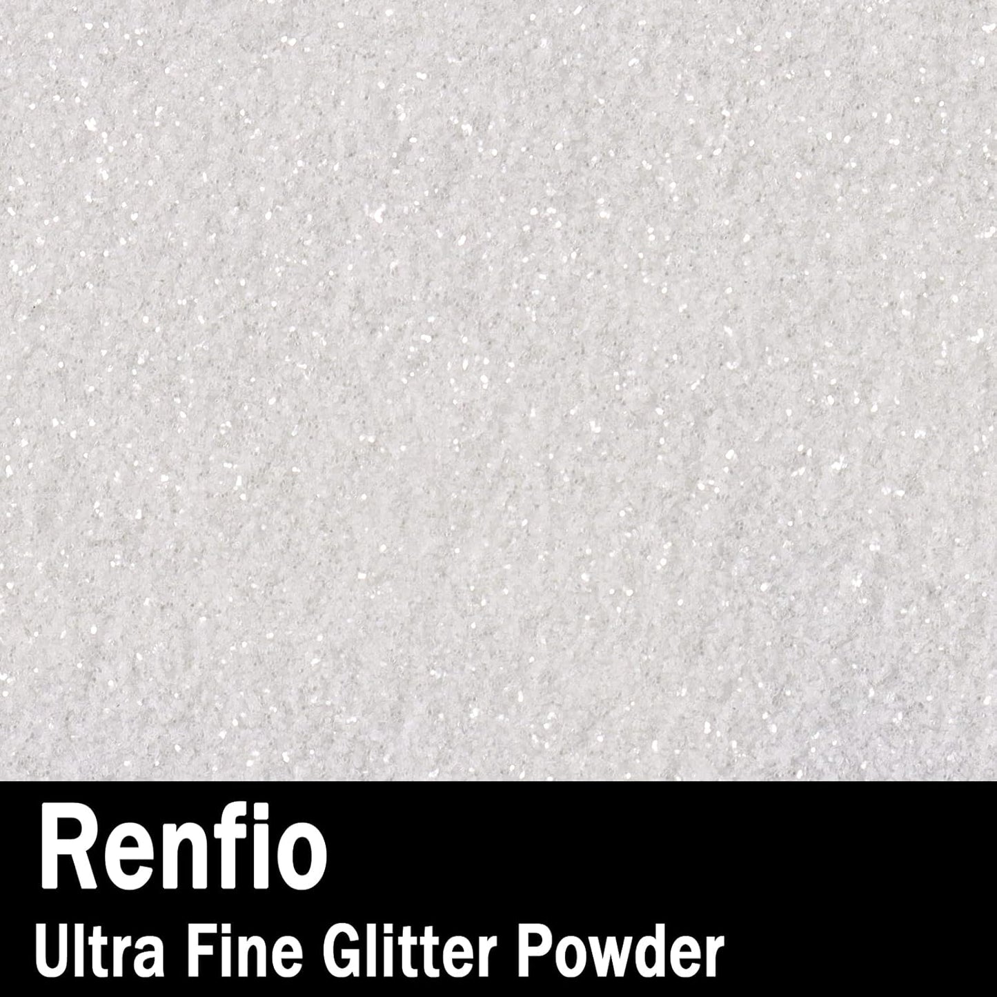 Renfio Ultra Fine Glitter Powder Metallic Resin Glitter 2.11 Oz (60g) PET Flakes Crafts Sequins 1/128" 0.008" 0.2mm Epoxy Chips Flakes for Tumblers Slime Decoration - Clear