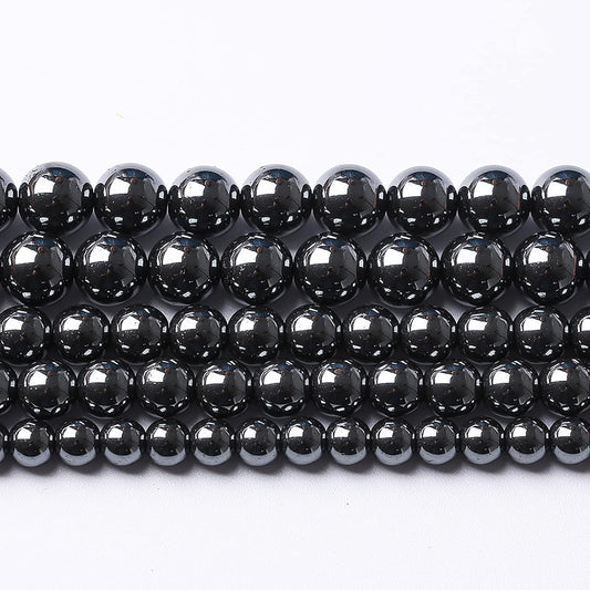 71pcs 6mm AAA Black Hematite Beads Natural Stone Gemstone Round Loose Beads for Jewelry Making DIY Bracelets Necklace Earrings