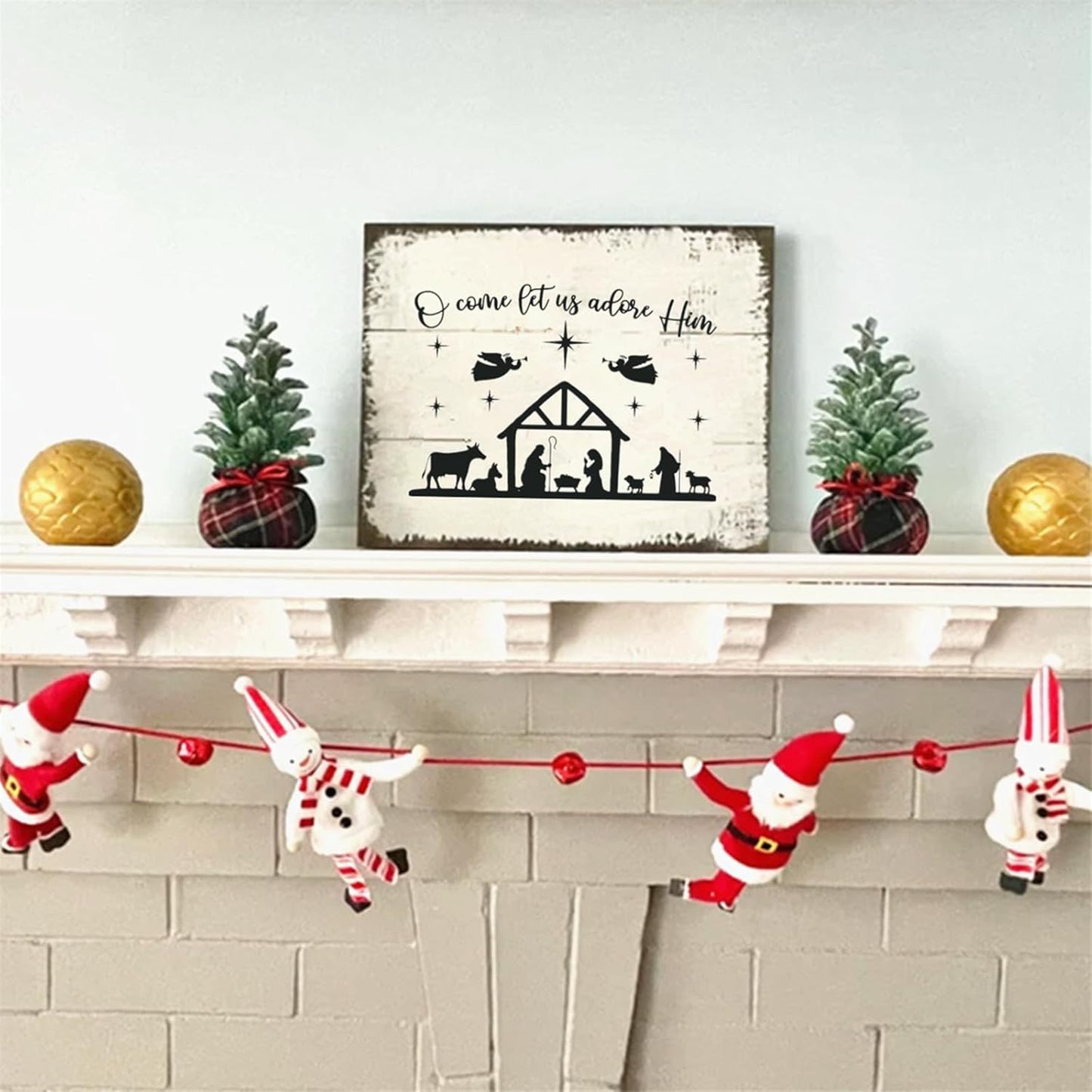 Cozy Christmas Stencil Reusable Self Adhesive Silk Screen Stencil Chalk Paste Stencil Crafts on Wood, Fabric, Winter Silk Screen Transfer for Coffee Bar/Office/Home, Indoor Outdoor Christmas Decor