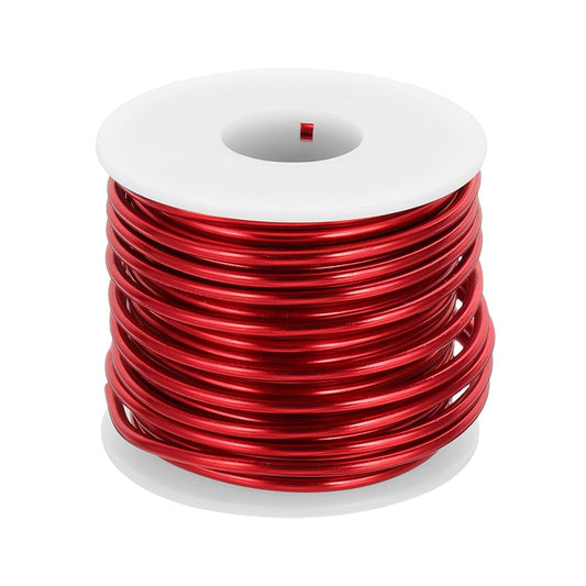 MECCANIXITY 9 Gauge Anodized Aluminum Craft Wire Bendable Bonsai Training Wire 56 Feet 3mm for Sculpting Crafts Wreath Floral Beading Jewelry Making, Red