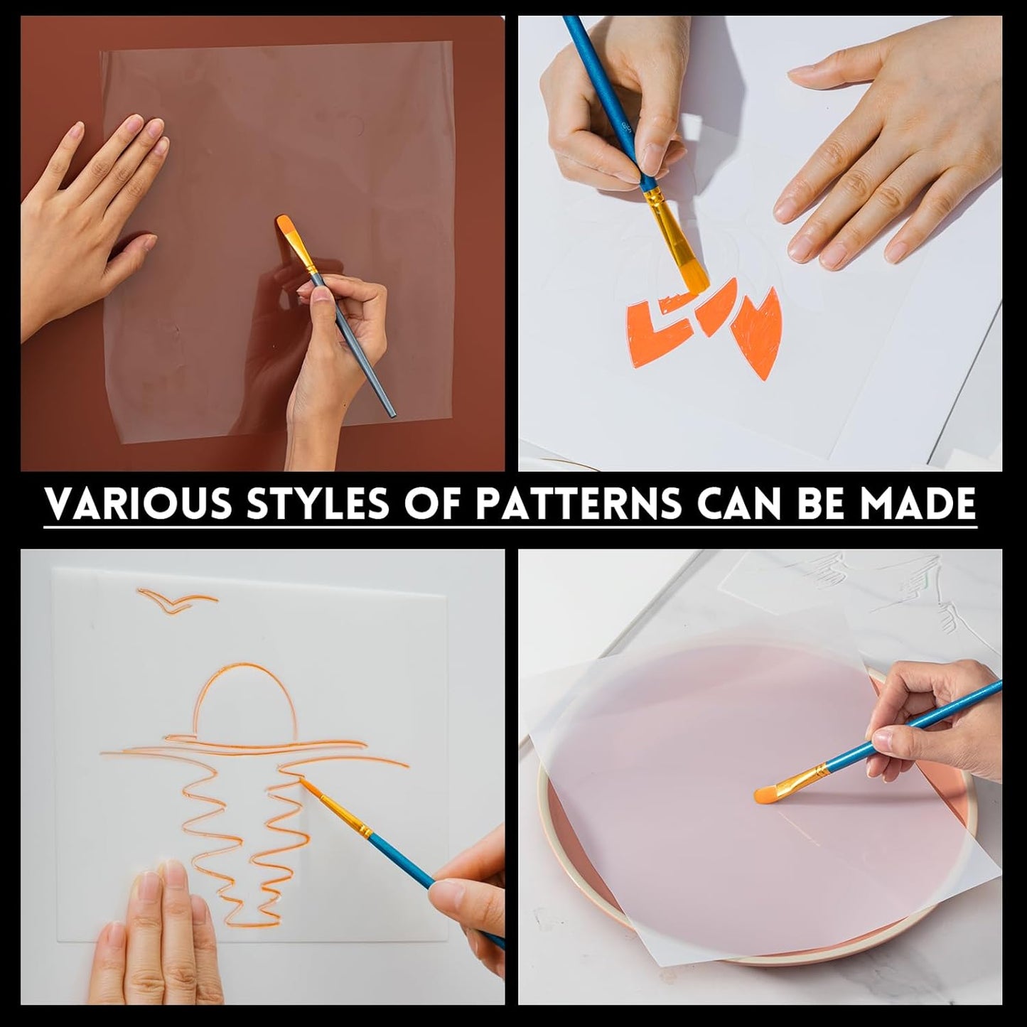 Frienda 12 Inches x 80 ft 6 Mil Rolls Blank Stencil Sheets Acetate Sheets Clear Template Material Reusable Acetate Rolls for Crafts Stencil Vinyl for Cutting Machines(Clear)