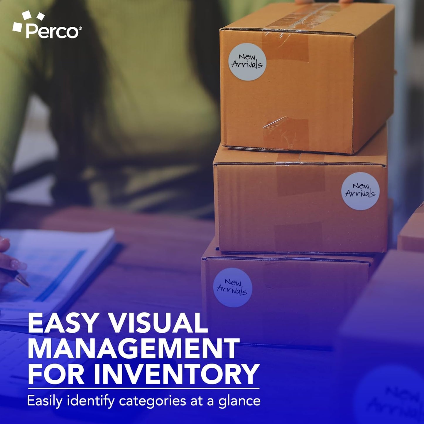 Perco Grey 3-Inch Round Circle Dot Sticker Labels - Multi-Roll Pack (3 Rolls, 500 Labels Each) - Permanent Adhesive, Vibrant Colors, Strong Hold - Perforated for Easy Use - Made in USA