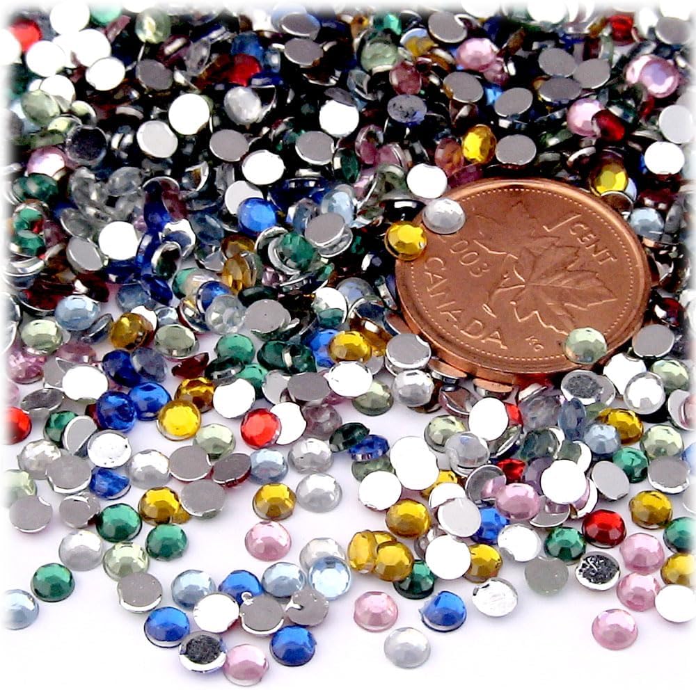 The Crafts Outlet 1,440pc Rhinestones Round 3mm (10ss) Flatback Olive Green