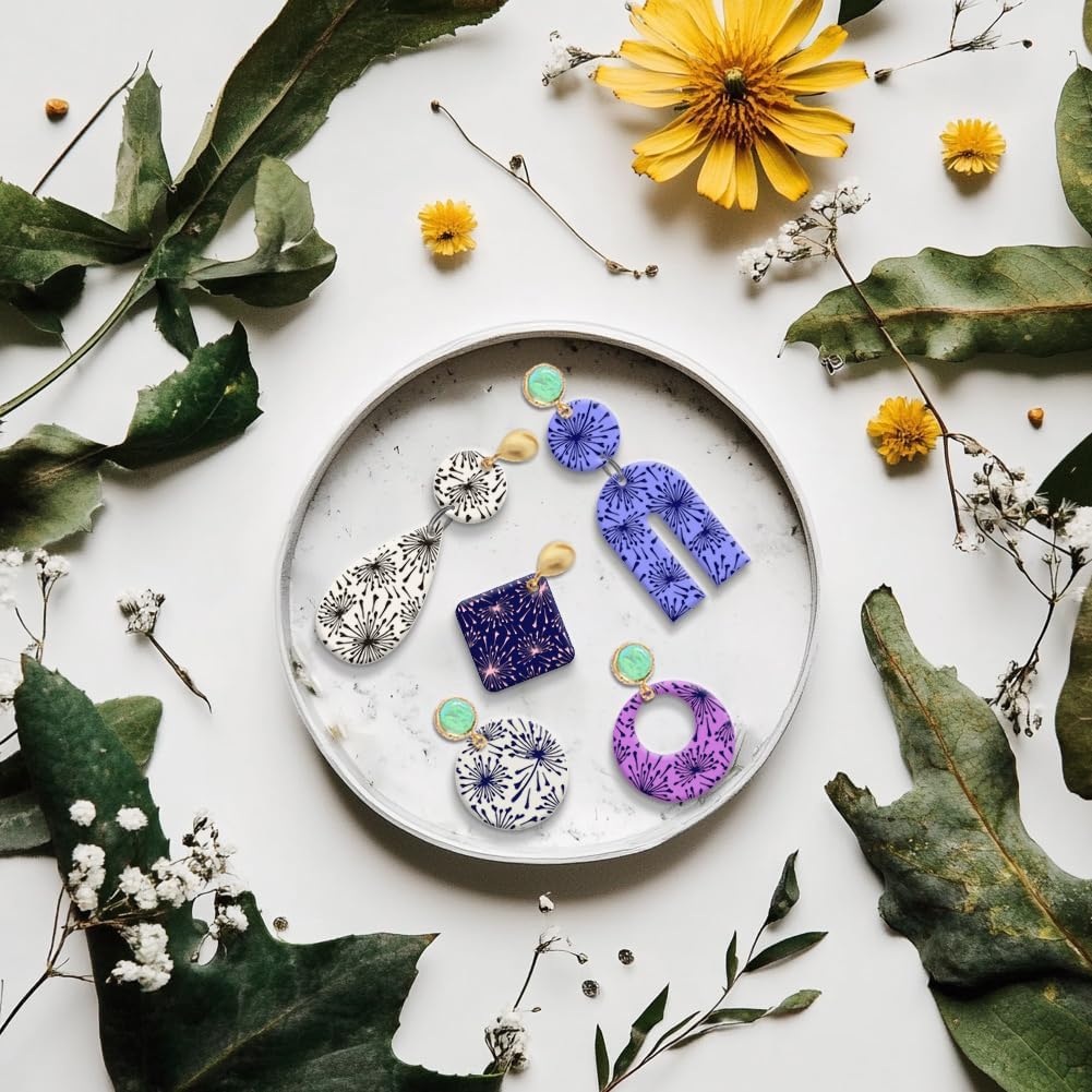 CHGCRAFT Dandelions Background Silicone Texture Stamp Polymer Clay Molds DIY Clay Texture Tools for Clay Pottery Earring Jewelry Making Stamp Engraving Machines, Dandelion, 5.5x5.5inch