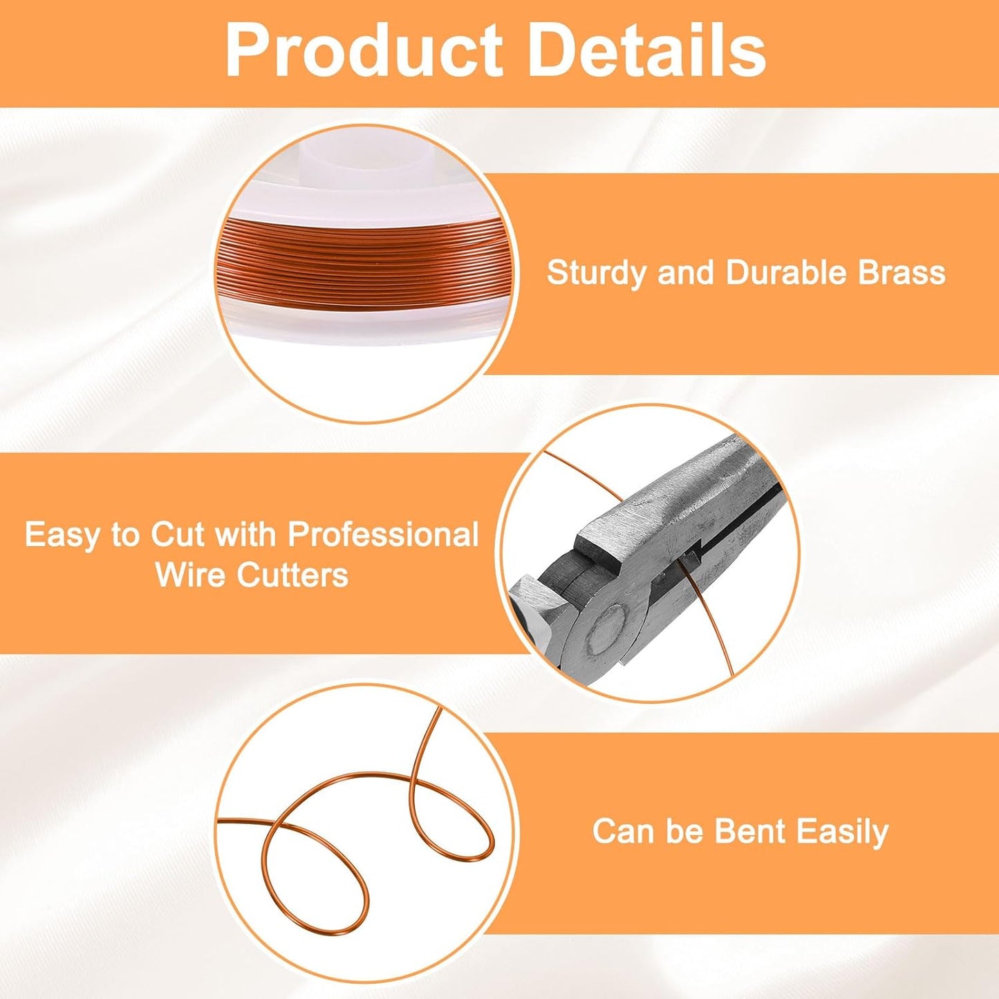 HARFINGTON 30ft Jewelry Wire, 26 Gauge (0.4mm) Brass Craft Soft Metal Tarnish Resistant Copper Beading Wire for Jewelry Making Supplies Crafting, Coffee