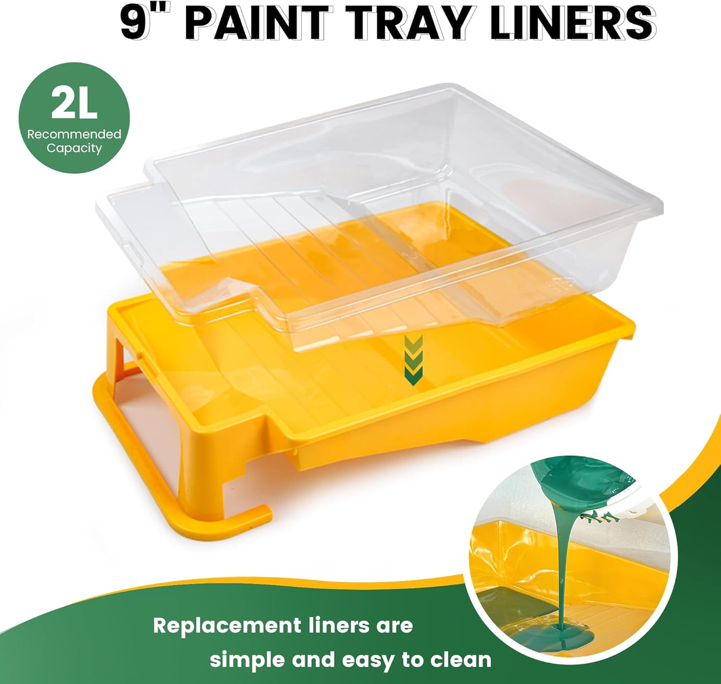 VOOMEY 12 PCS Paint Roller Kit, Deep Grooved Foot Paint Tray, Paint Tray Liner, Wall Paint Roller with Frame, Professional Paint Kit for House Painting