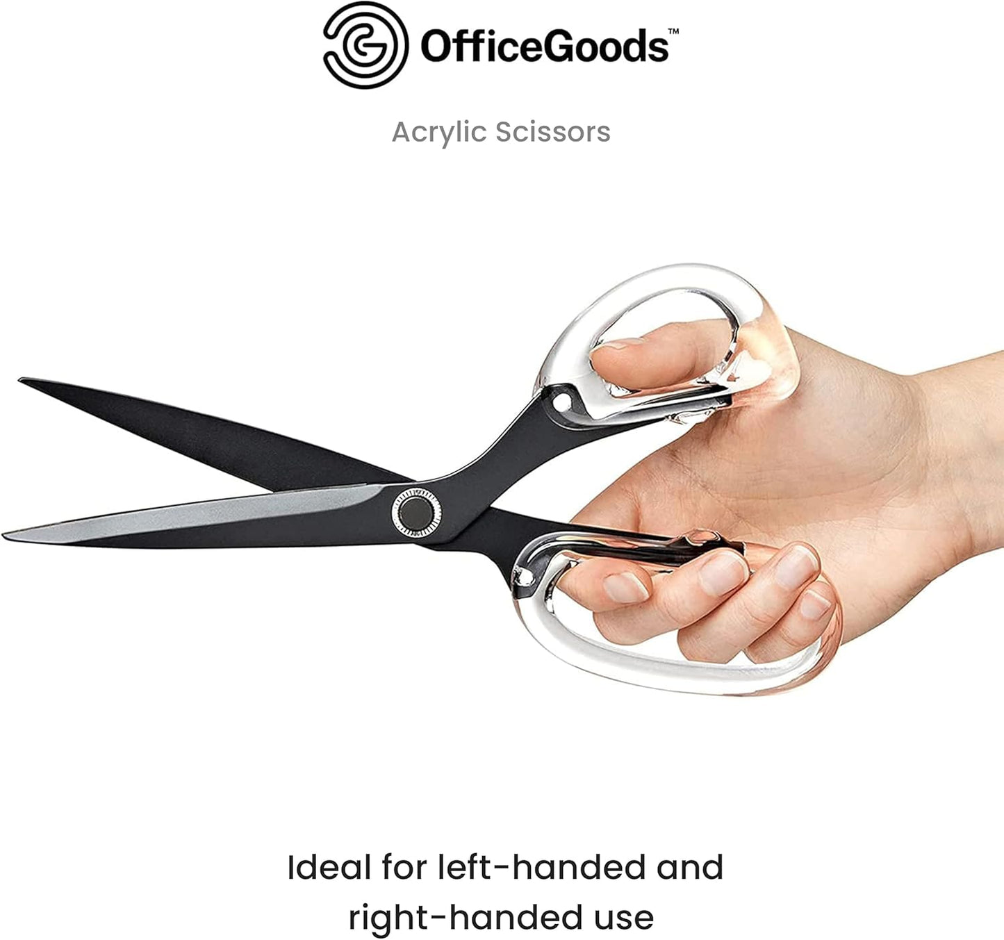 OfficeGoods 9” Stainless Steel Acrylic Scissors for Office and Home - Aesthetic and Sharp All Purpose Scissors, Perfect for Sewing, Arts and Crafts - Matte Black