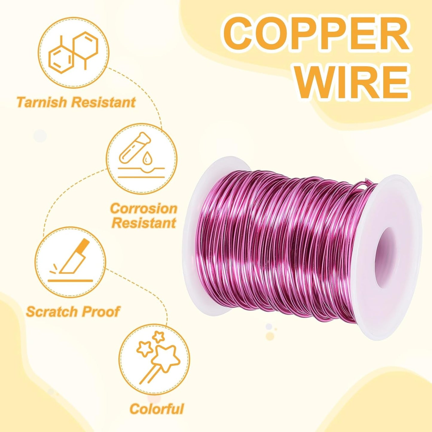 uxcell 16 Gauge / 1.5mm Anodized Aluminum Wire for Jewelry Craft Making, 102 Feet Bendable Flexible Wire for DIY Home Decor Gardening Sculpture, Dark Pink