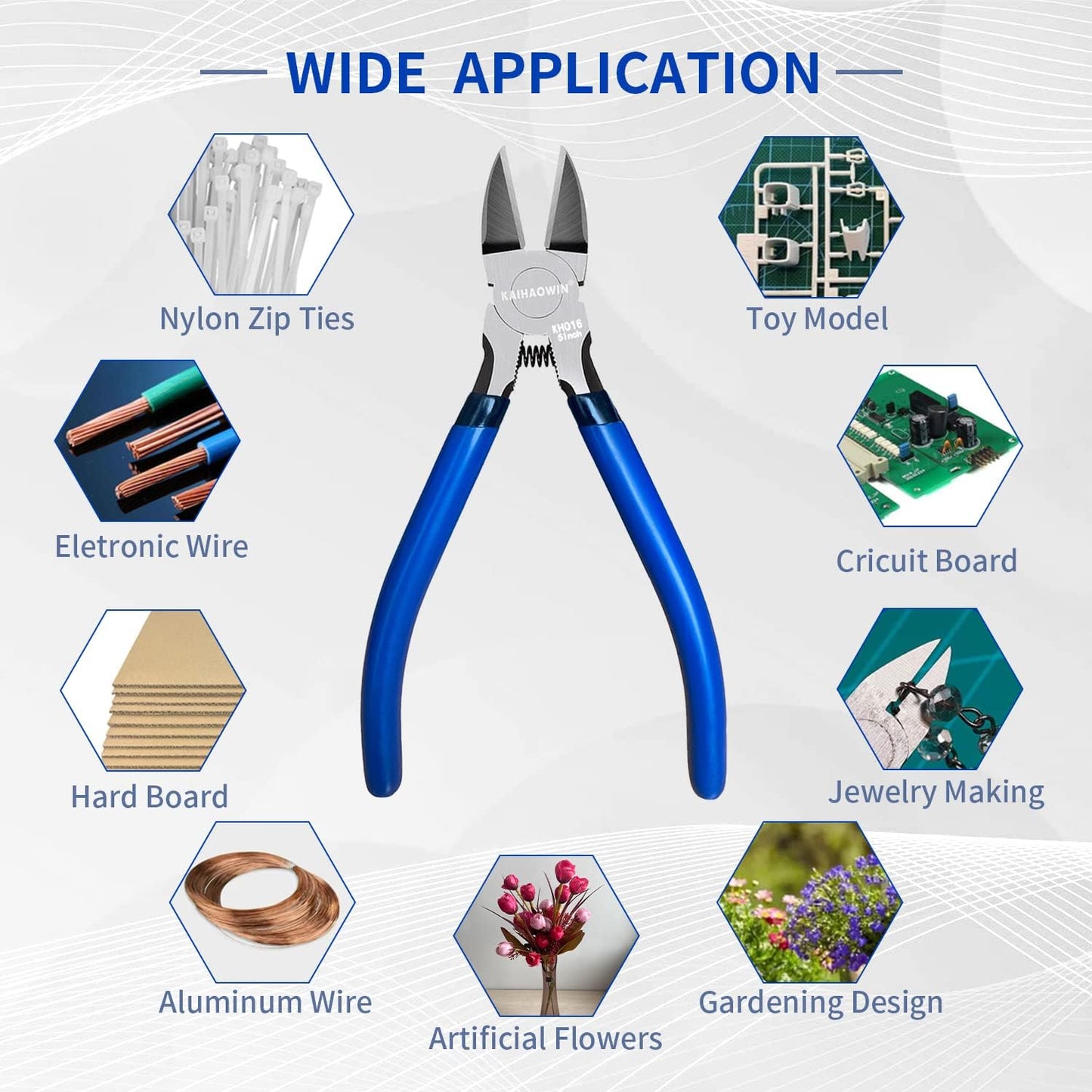 KAIHAOWIN Wire Cutters 5-Inch and 6-Inch Set Flush Cutters Ultra Sharp Spring Loaded Wire Snips Clippers Cutting Pliers for Crafting Jewelry Making-2 PCS