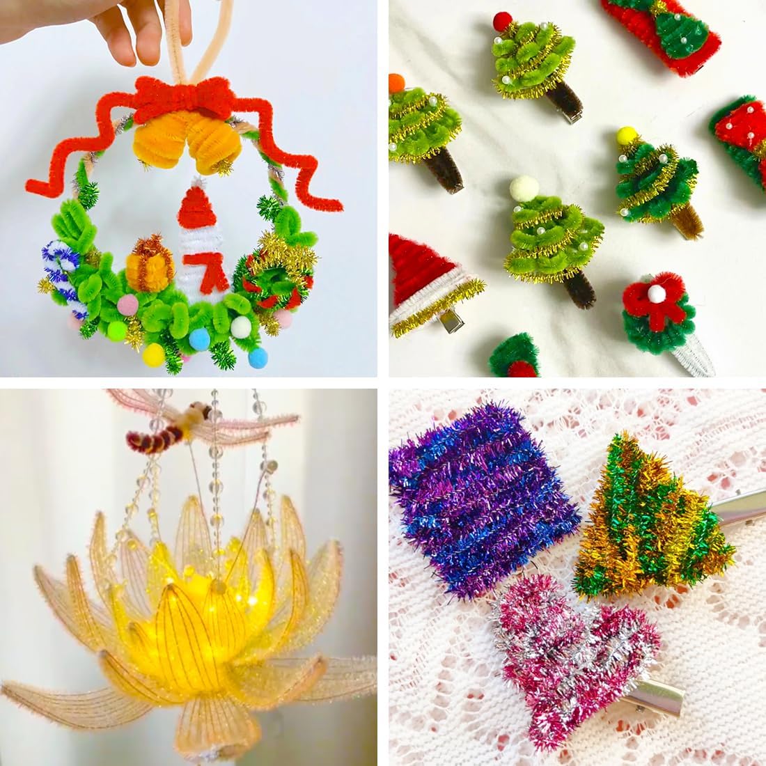 Eppingwin 500pcs Pipe Cleaners, Glitter Pipe Cleaners Craft Supplies, 10 Colors Chenille Stems for DIY Arts Crafts Project