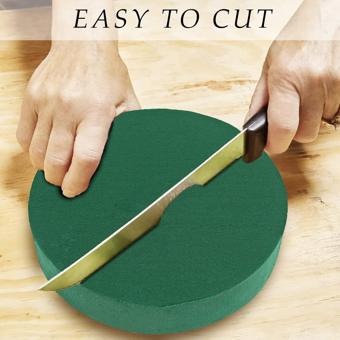 Prashent 4 Pcs Round Floral Foam Blocks,Green Wet Dry Flower Foam Plant Foam for Artificial & Fresh Flower Arrangements DIY Craft 7.9" X 1.6"