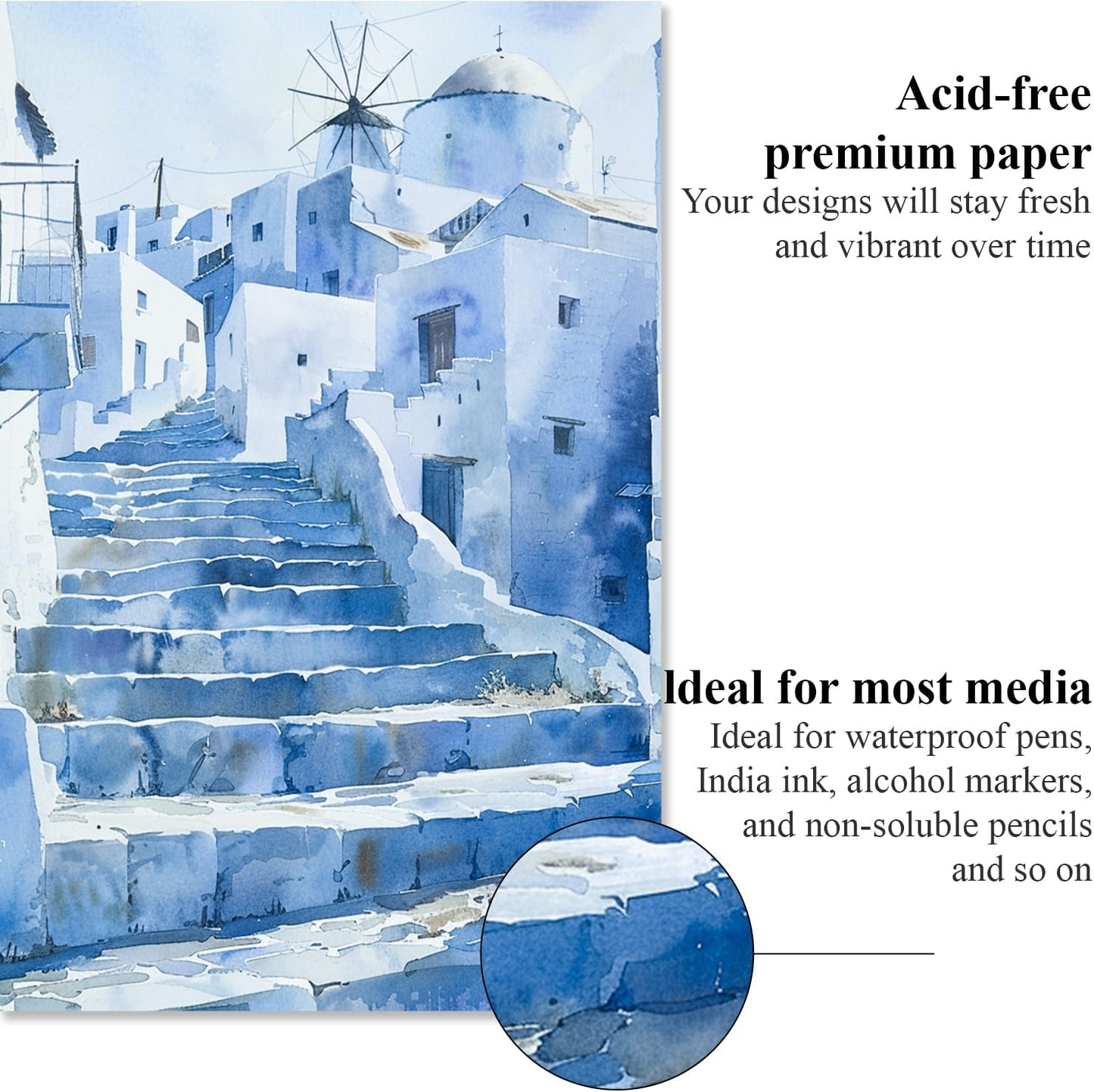 9"x12" Watercolor Sketchbook, 32 Sheets Watercolor Notebook, 140 lb / 300 GSM Watercolor Paper Sketchbook, Pack of 1, Cold Press, Watercolor Paper Pad, Water Color Paper for Artists & Professionals.