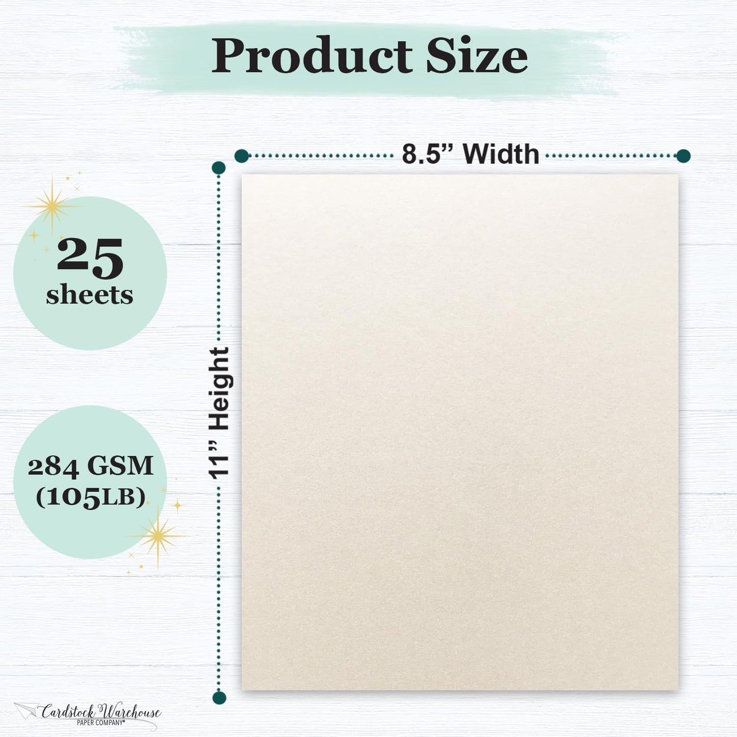Cardstock Warehouse Stardream Opal Ivory Cardstock Paper - 25 Sheets, 8.5 x 11" – 105 lb / 284 GSM Premium Metallic Ivory Card Stock for High-end Printing, Card Making, Die-cutting & DIY Projects