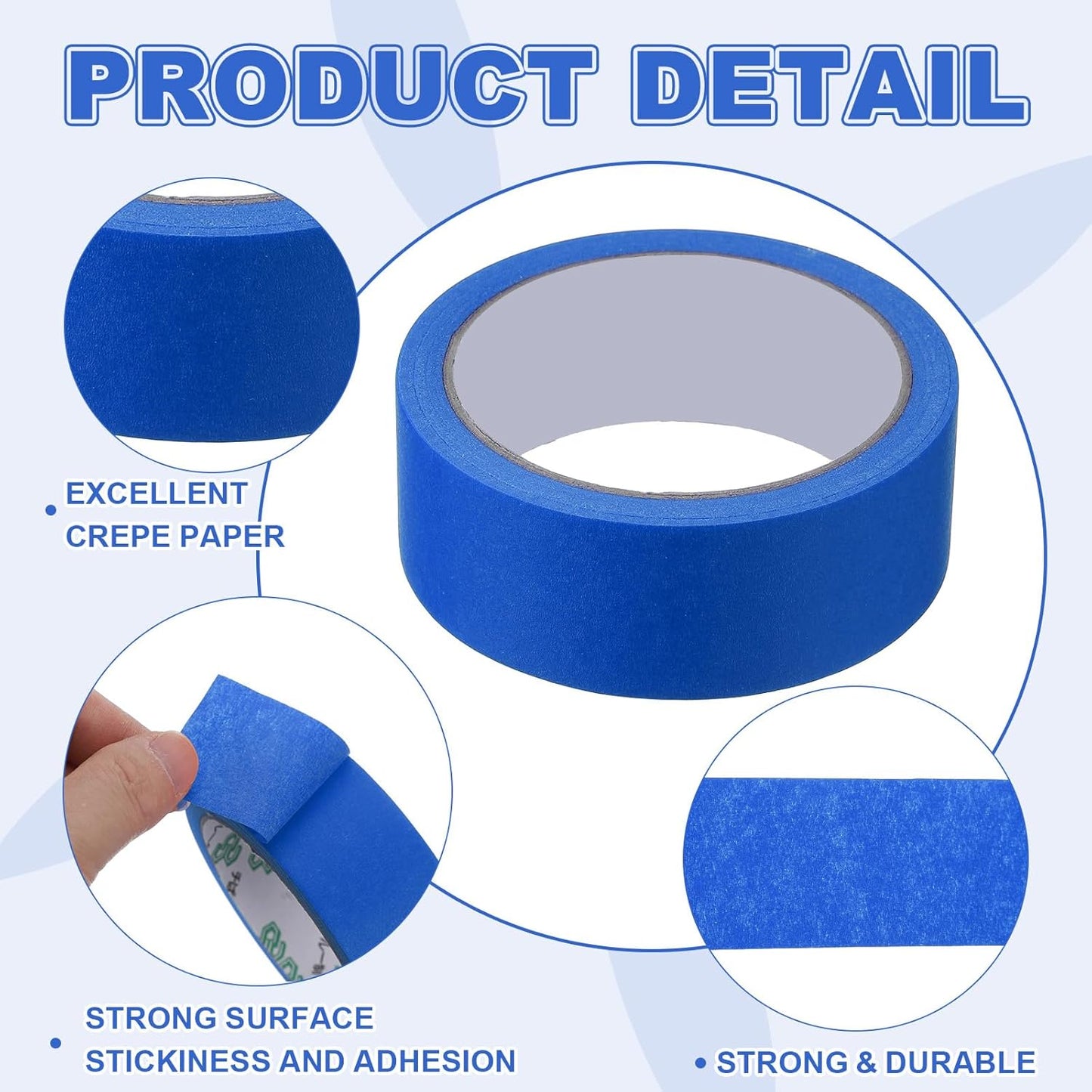 MECCANIXITY Masking Tape 1.4 Inch x 21 Yard Painter's Tape Blue Paint Tapes for DIY Crafts Arts Drawing Decoration Labeling Car Painting Artist Teachers, Pack of 6