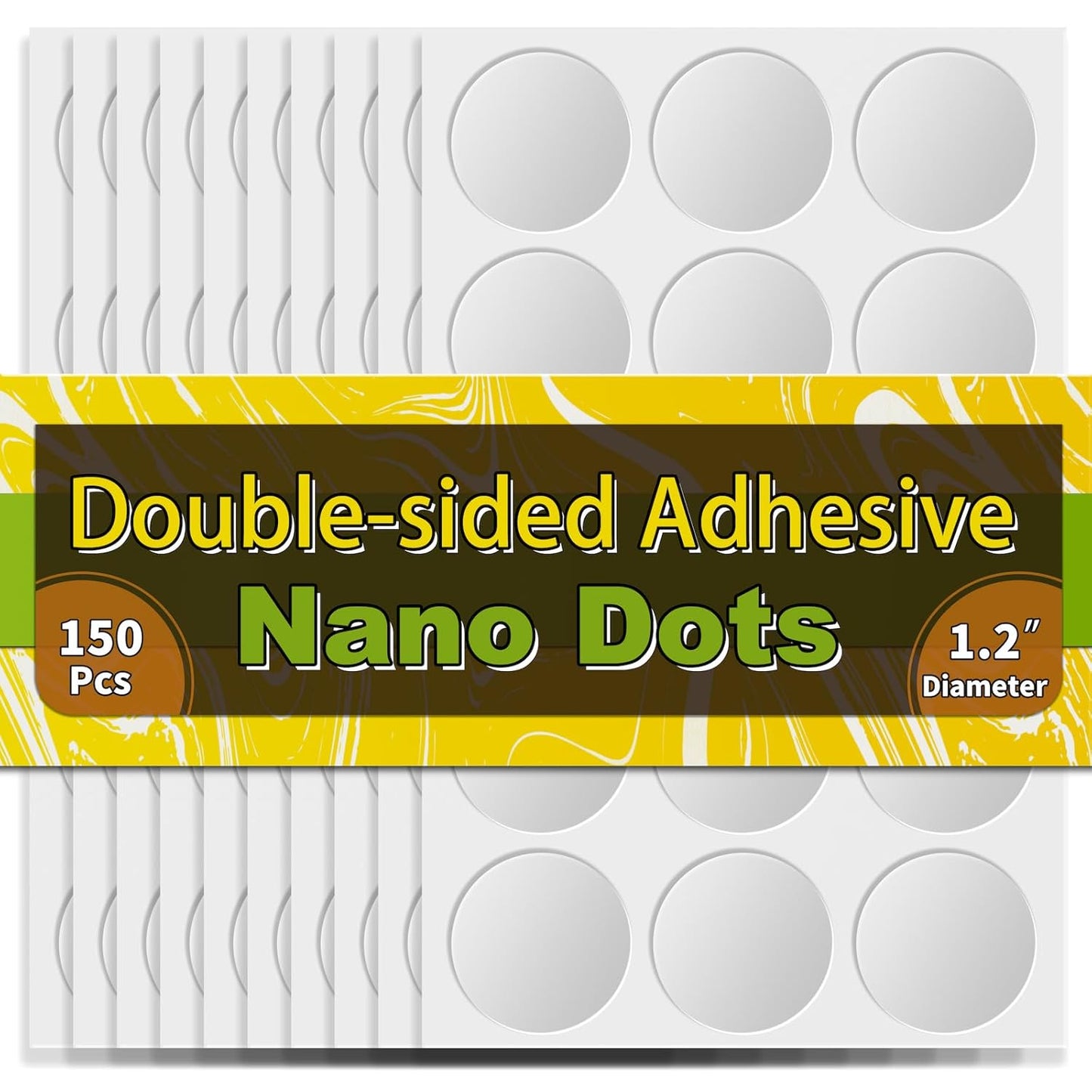 Piteno® 150Pcs Double Sided Adhesive Dots, 1.2" Clear Removable Sticky Adhesive Mounting Putty, Waterproof No Trace Dots Adhesive Putty for Poster Picture Festival Decoration Museum (30mm)