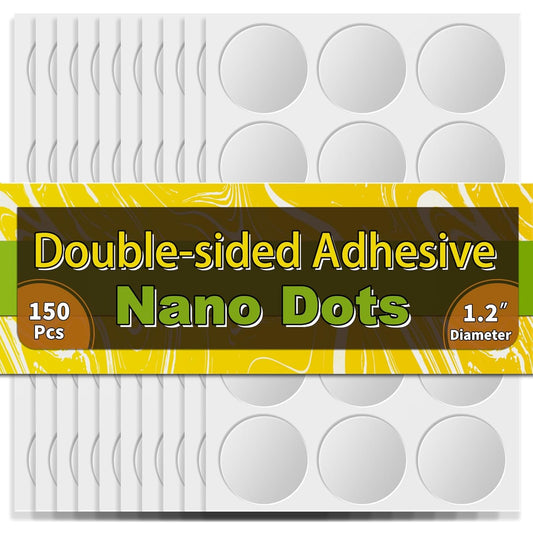 Piteno® 150Pcs Double Sided Adhesive Dots, 1.2" Clear Removable Sticky Adhesive Mounting Putty, Waterproof No Trace Dots Adhesive Putty for Poster Picture Festival Decoration Museum (30mm)