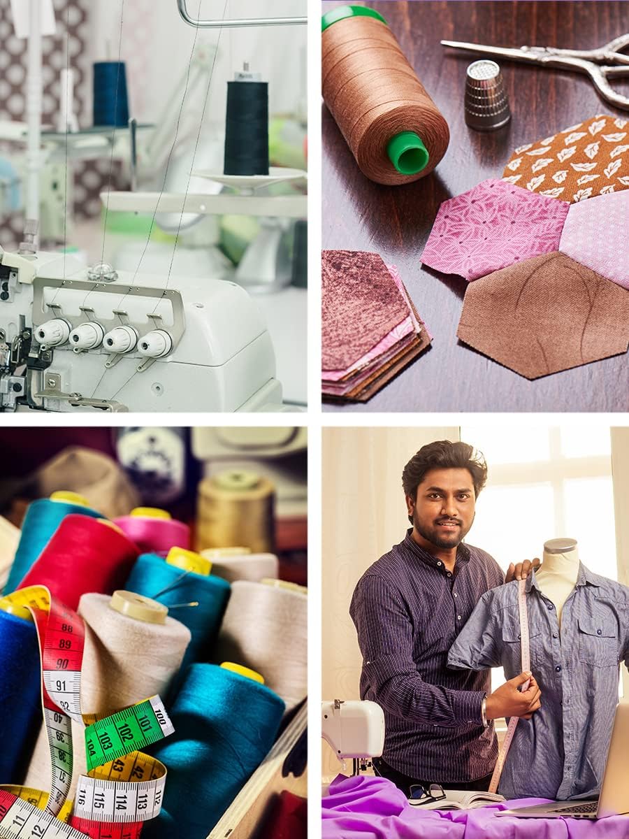 Mandala Crafts 4 Pack of Serger Threads Cones Spools - 20S/2 24000 Yards Polyester Light Blue Threads for Sergers Machine and Overlock Quilting Sewing Machine