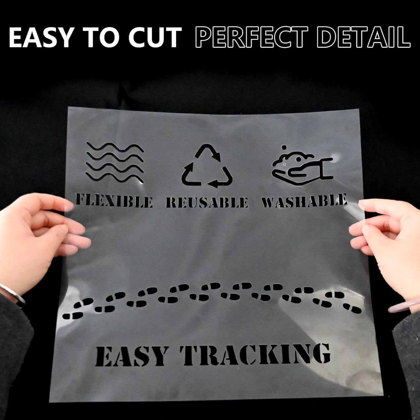 EGOSKY 15 Pack 6 Mil Mylar Sheets, 12 x 12inch Clear Blank PET Blank Stencil Material, Make Your Own Stencil Compatible Vinyl Cutting Maching