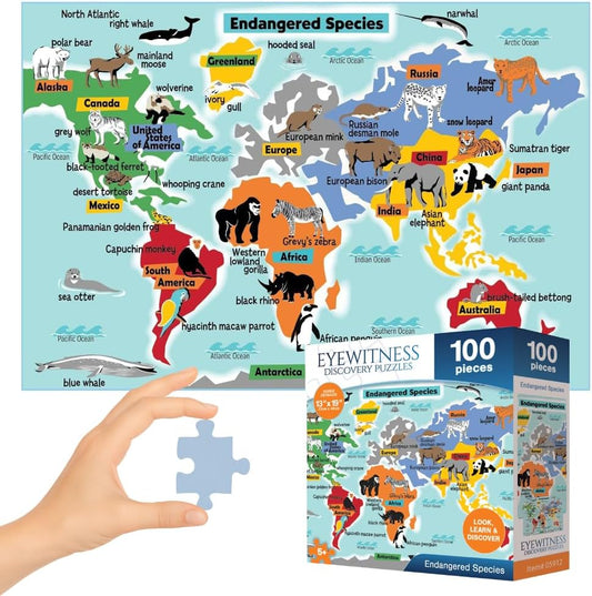Eyewitness Discovery Puzzle American Landmarks, 100 Piece Jigsaw for Kids, Educational Learning Toy for Boys & Girls, Children Ages 5+