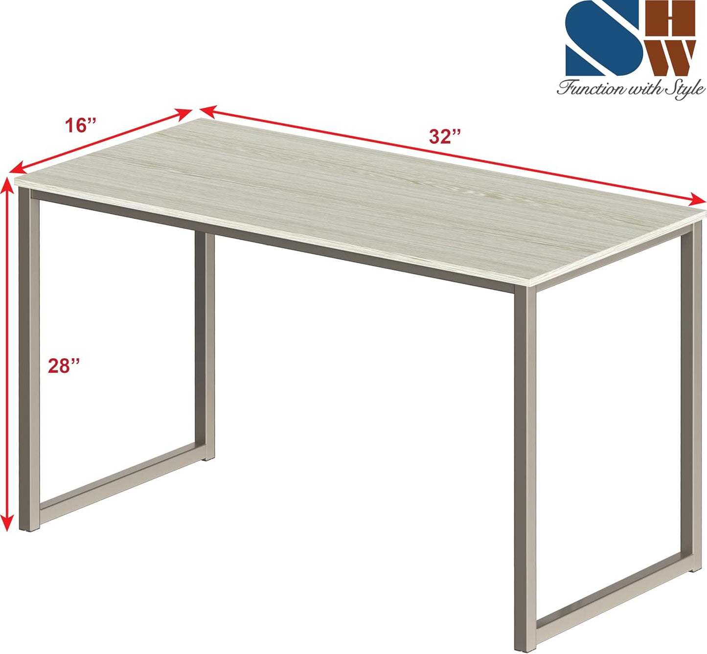 SHW Mission 32-Inch Home Office Computer Desk, Maple