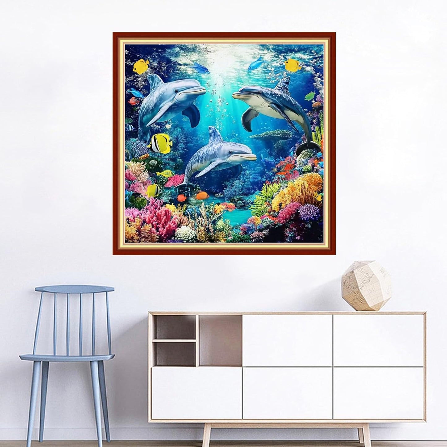 Joyhoor Cross Stitch Kits for Beginners Stamped Cross-Stitch Supplies Needlework preprint Embroidery Kits for Adults DIY Needlepoint Kits Embroidery Patterns 11CT-Underwater World 18x18 inchs