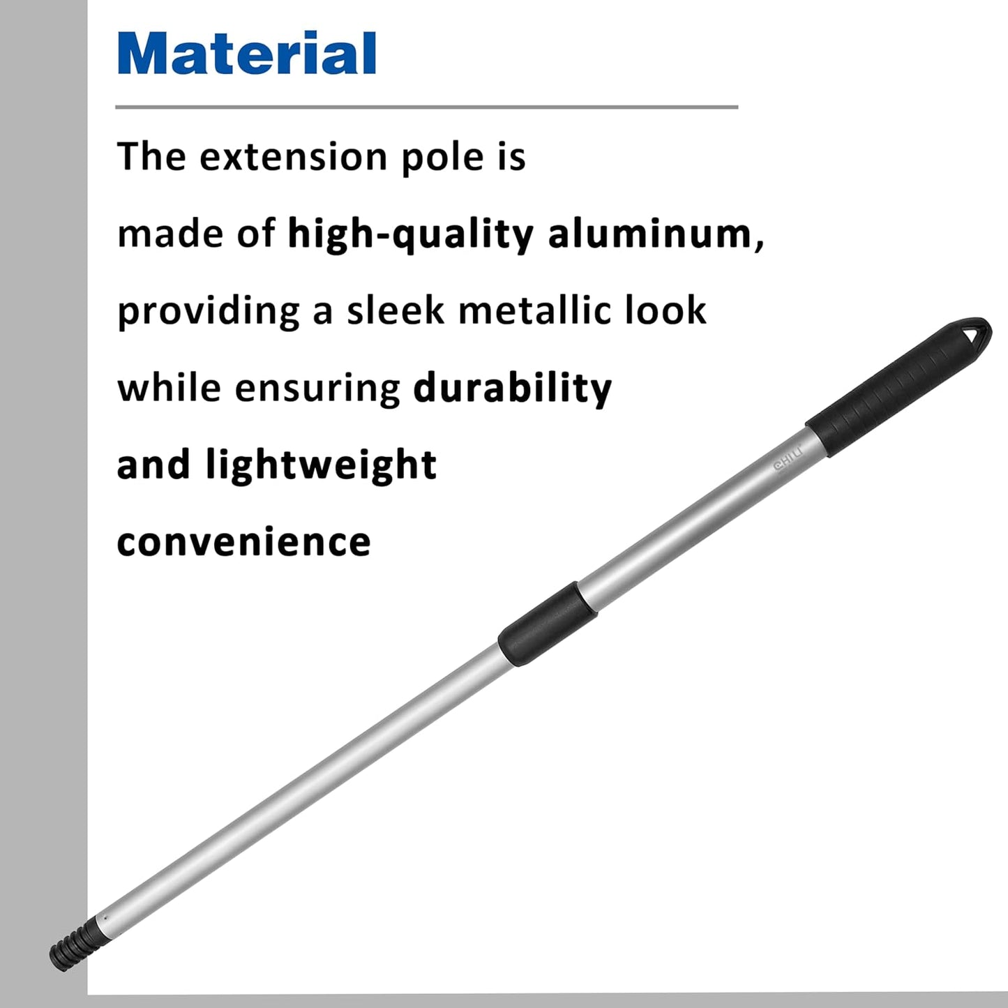 CHILI Extension Pole with 2-Section, 1.46 to 2.29 ft, Telescoping Pole with Twist-Lock Design, Ideal for removing Wallpaper, Popcorn Ceilings, Putty and Paint, Fits CHILI Pole Scrapers, Made In Taiwan