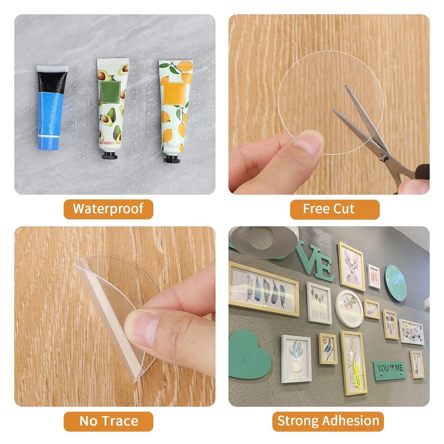 10PCS Heavy Duty Double Sided Adhesive Mounting Circle Tape- Waterproof,Strong Adhesion,Clear, High Strength,No Residue Removability for Hanging,Wall Mounting, Home Decor,Adhesive for Shower