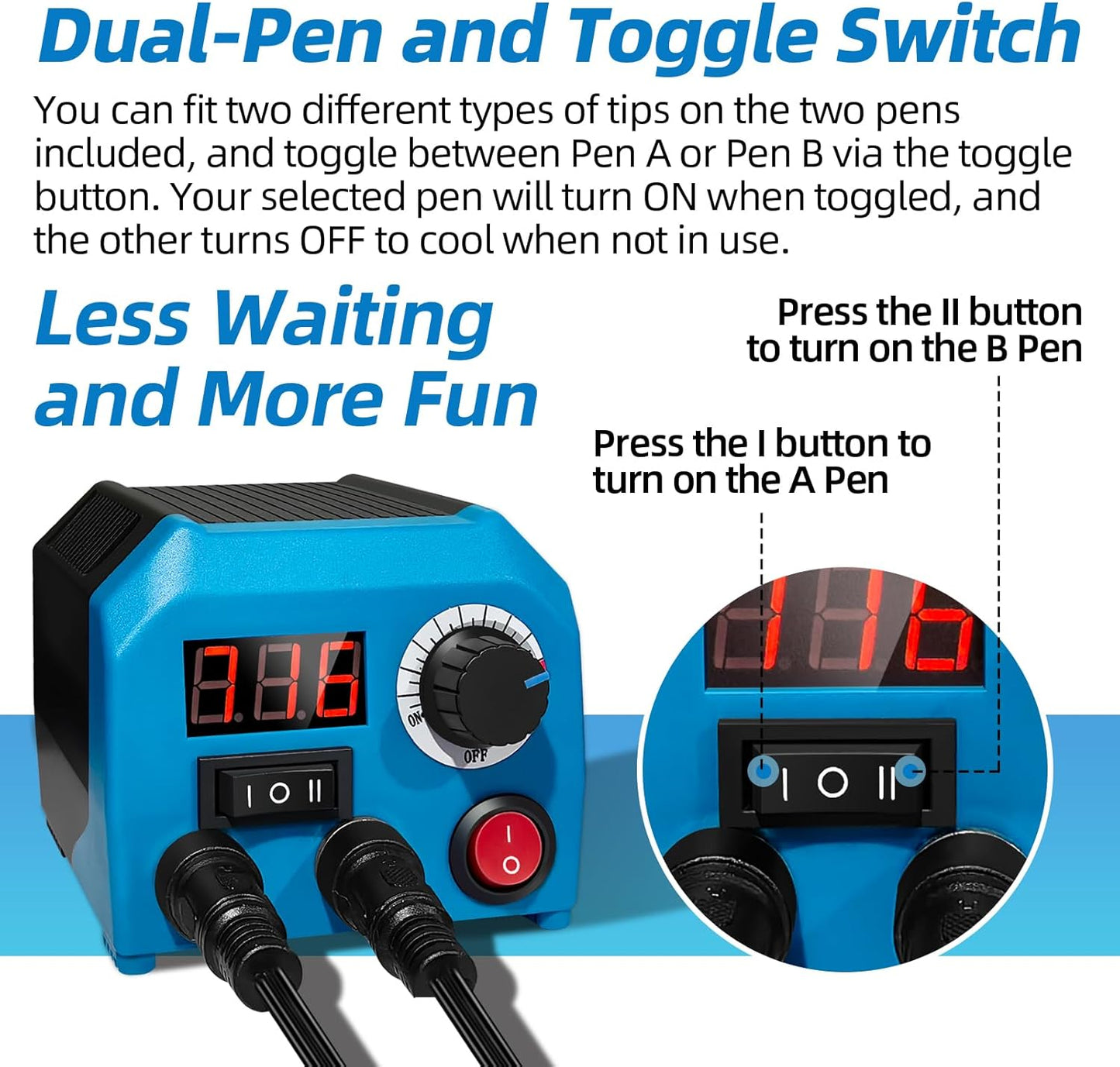 LH55-Z2-NS3 wood burning pen Wood Burning Tool Pen 200~750℃, Wood Burning kit with Digital Thermometer,3 pyrographic Wood Burning pens, 3 solid copper pen tips, 33 Wood Burning Pen Tips