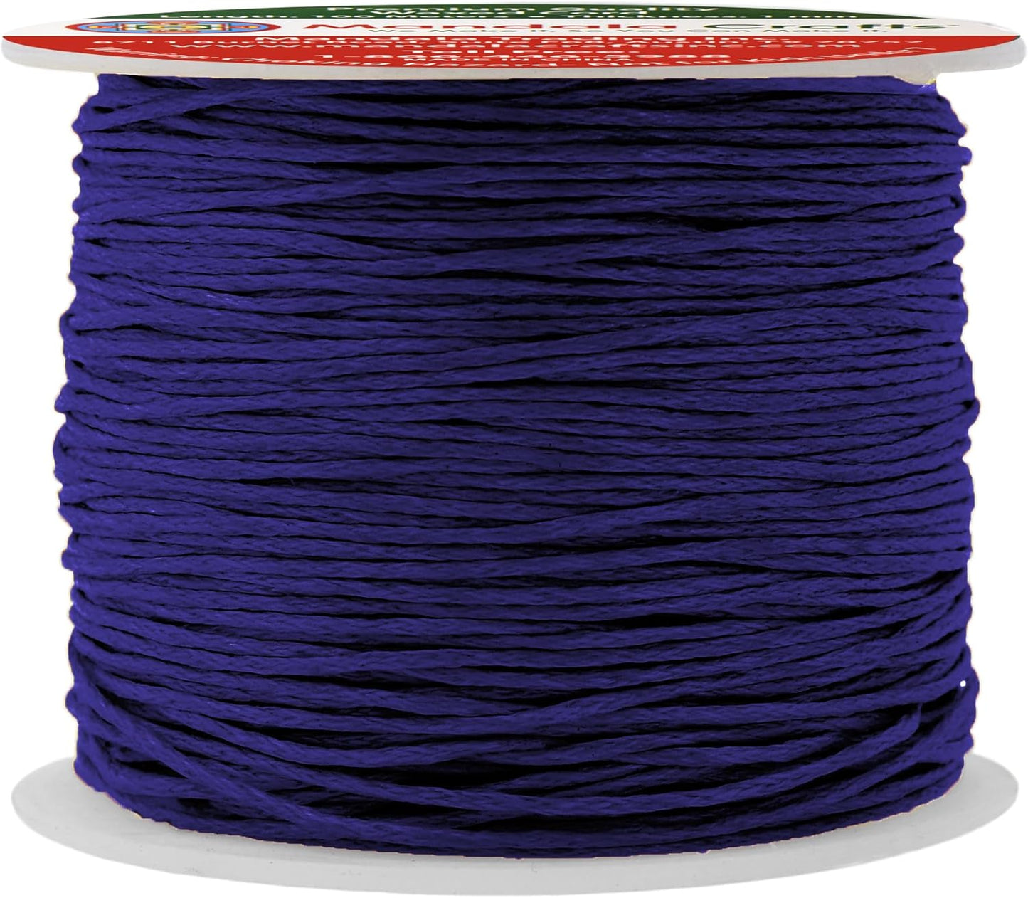 Mandala Crafts 1mm 109 Yards Dark Indigo Cotton Waxed Cord for Jewelry Making Bracelet Cord Waxed String - Beading String Thread Jewelry Cords for Necklaces String