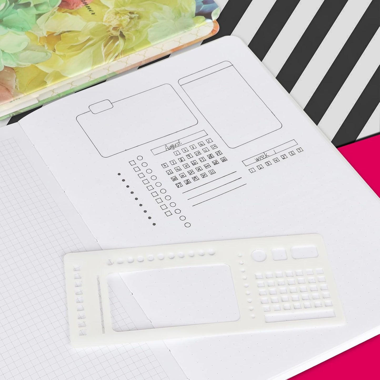 9 Pcs Handmade Flexible Record Template, 3 Style Planner Stencils Set Reusable Templates for Bullet Journals, Task Lists & Daily Organization – Compatible with Coils, Discs & Rings