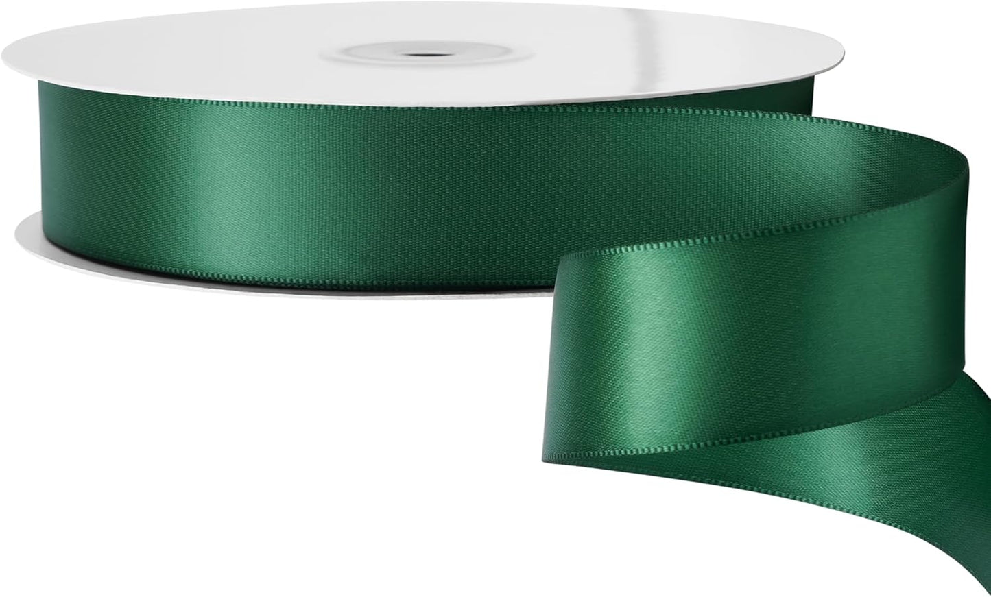 LIUYAXI Forest Green Stain Ribbon, 1" X Continuous 50 Yards, Double Faced Fabric Ribbon Perfect for Gift Wrapping Christams Wedding Birthday Party Chair Sash Christmas Hair Floral Craft Sewing