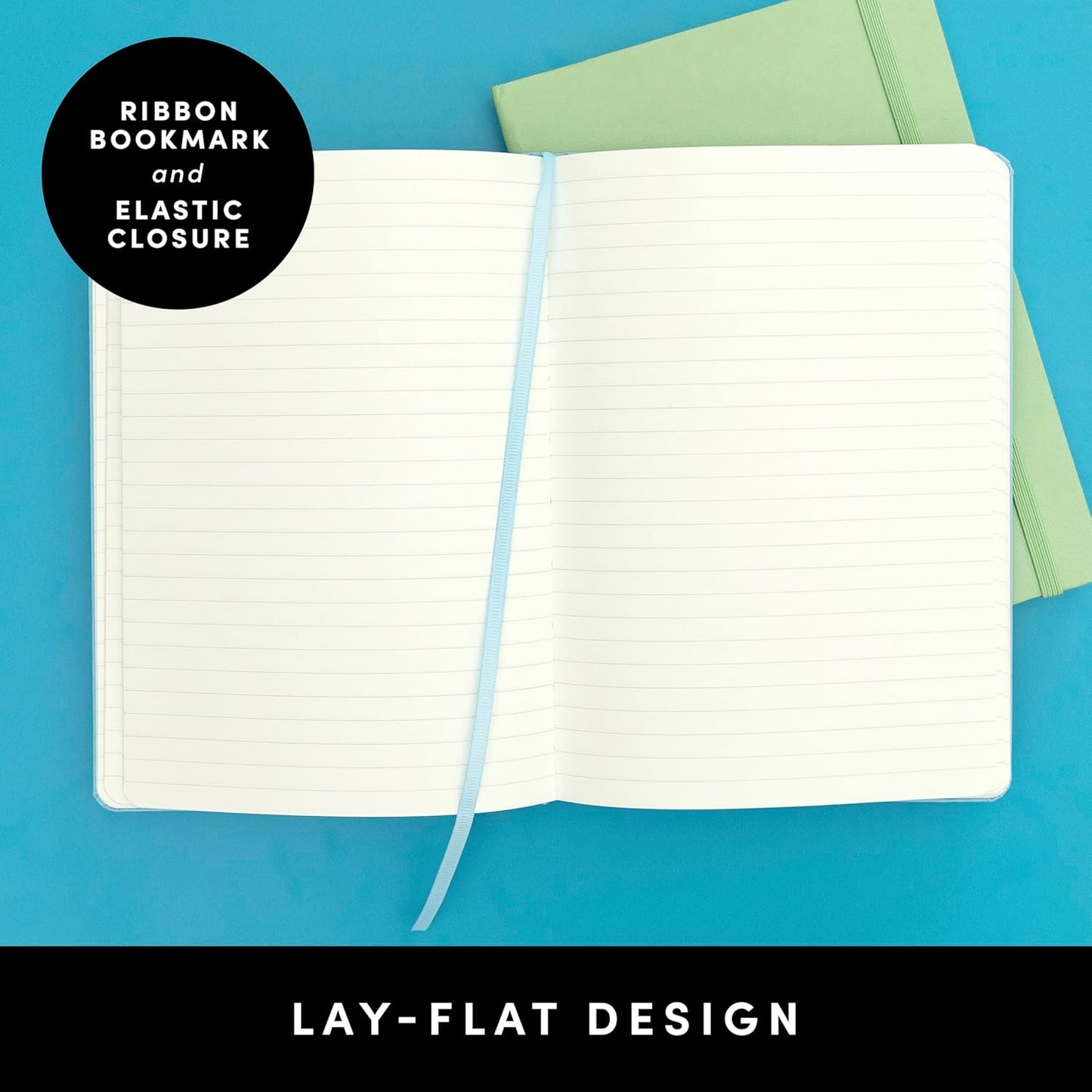 PAPERAGE Lined Journal Notebook, 5 Pack, (Black), 160 Pages, Medium 5.6 in x 8 in - 100 GSM Thick Paper – Hardcover Journaling Notebook for Work, School & Note Taking