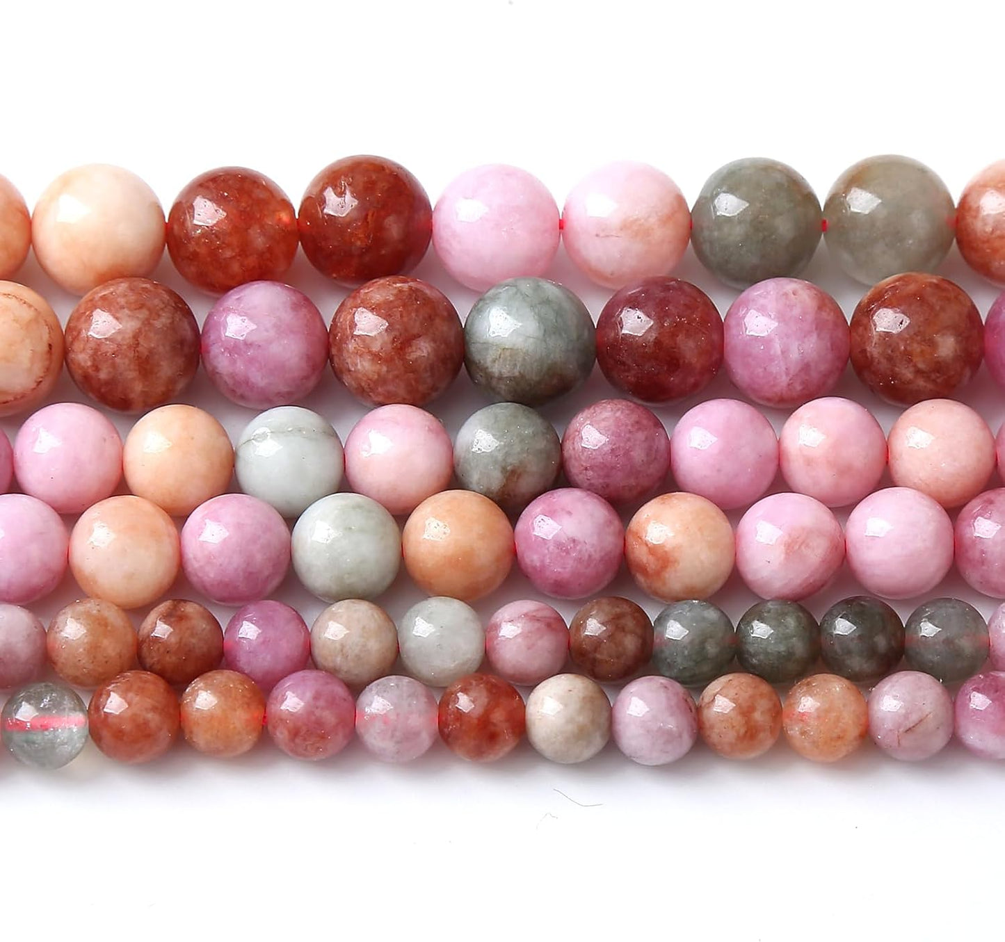 60pcs 6mm Natural Alashan Rainbow Agate Stone Beads for Jewelry Making DIY Bracelet Necklace Accessories 15" Energy Healing Power Stone Beads (6mm, Alashan Rainbow Agate)