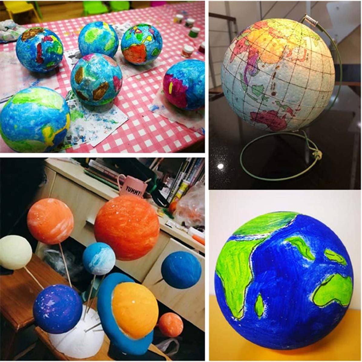 8PCS 4 Inch White Foam Balls Polystyrene Craft Balls Foam Balls for Easter Art Craft Household School Projects and Christmas Party Decorations