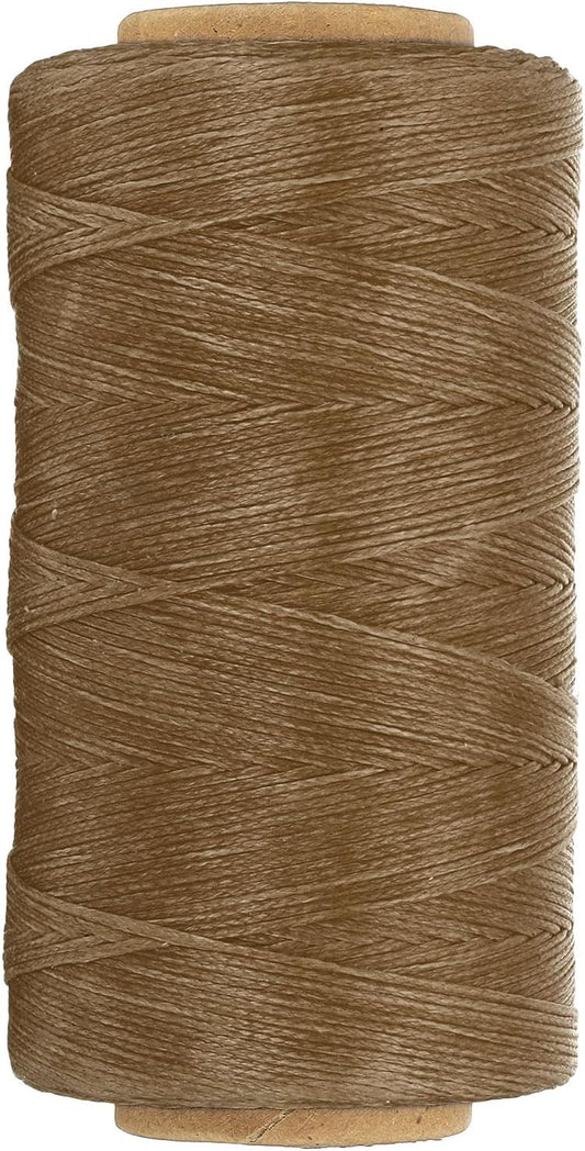 PATIKIL 284 Yard Flat Waxed Thread 150D 1mm Leather Sewing Cord for Repairing Shoes Bags Wallets Jewelry Making DIY Leather Craft, Dark Brown