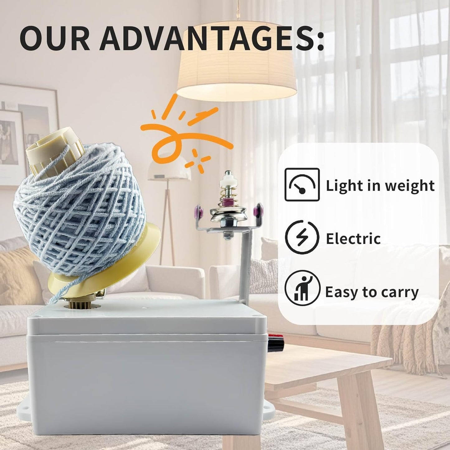 Yarn Winder,Yarn Ball Winder,Yarn Winder for Crocheting,Electric Yarn Winder,Automatic Yarn Winder,Adjustable Speed Yarn Spinner, Easy to use, Saves time and Protects Hand Joints