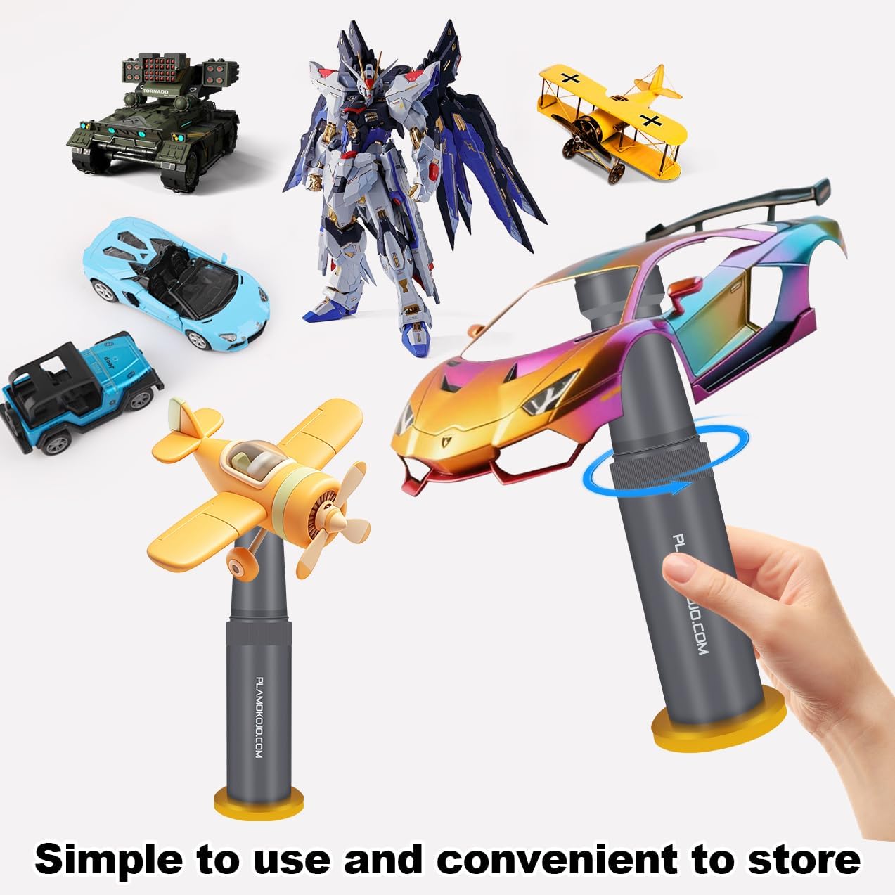 BFFDIYCLUB Model Painting Stand with 6PCS Crystal Double-Sided Tape Fix Large Model Accessories Rotatable Makes Airbrushing and Spray Painting Easy (Tape is Washable)