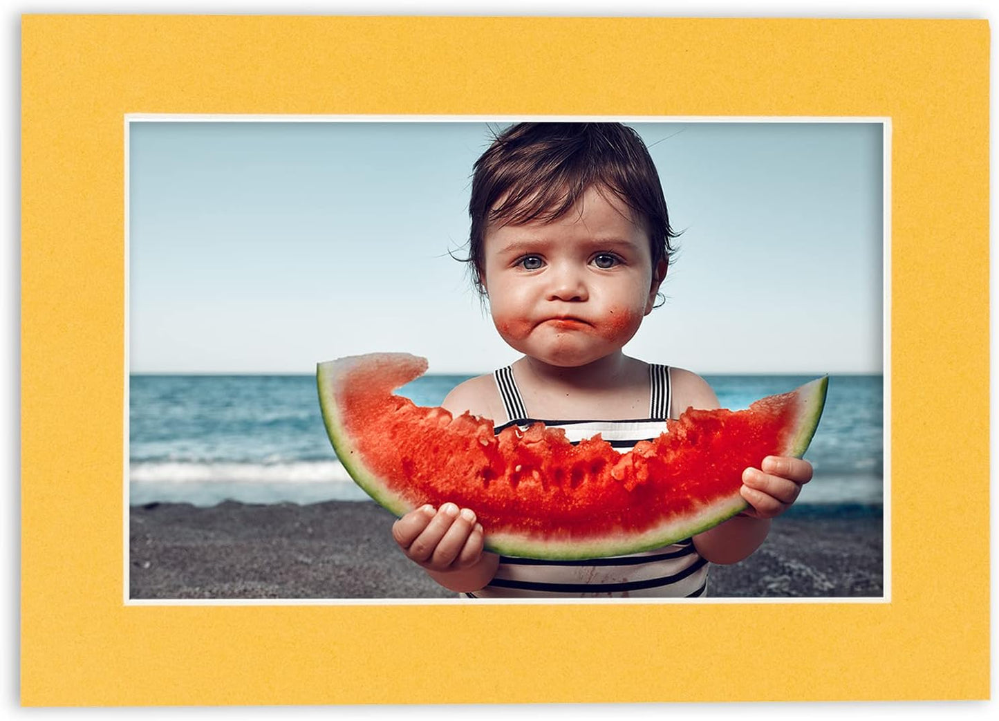 11x14 Mat Bevel Cut for 8.5x11 Photos - Acid Free Topaz Orange Precut Matboard - For Pictures, Photos, Framing - 4-ply Thickness