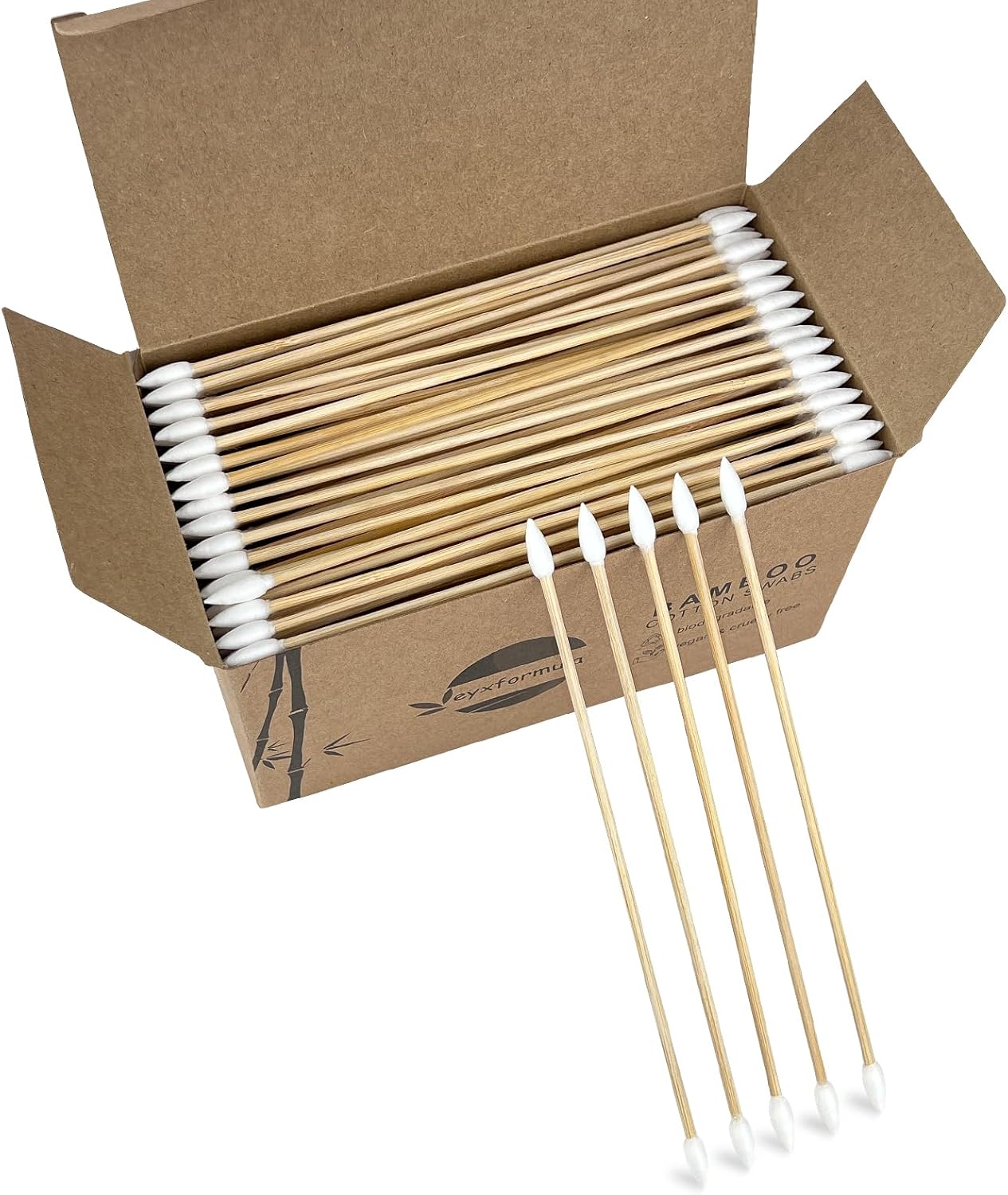 Eyxformula 200/400 Pcs Gun Cleaning Swabs with Double Pointed Tips, 6 Inch Sturdy Bamboo Sticks, Lint Free Long Cotton Swabs for Firearm Maintenance, Precision Cleaning Pistol, Rifle, Handgun, Shotgun