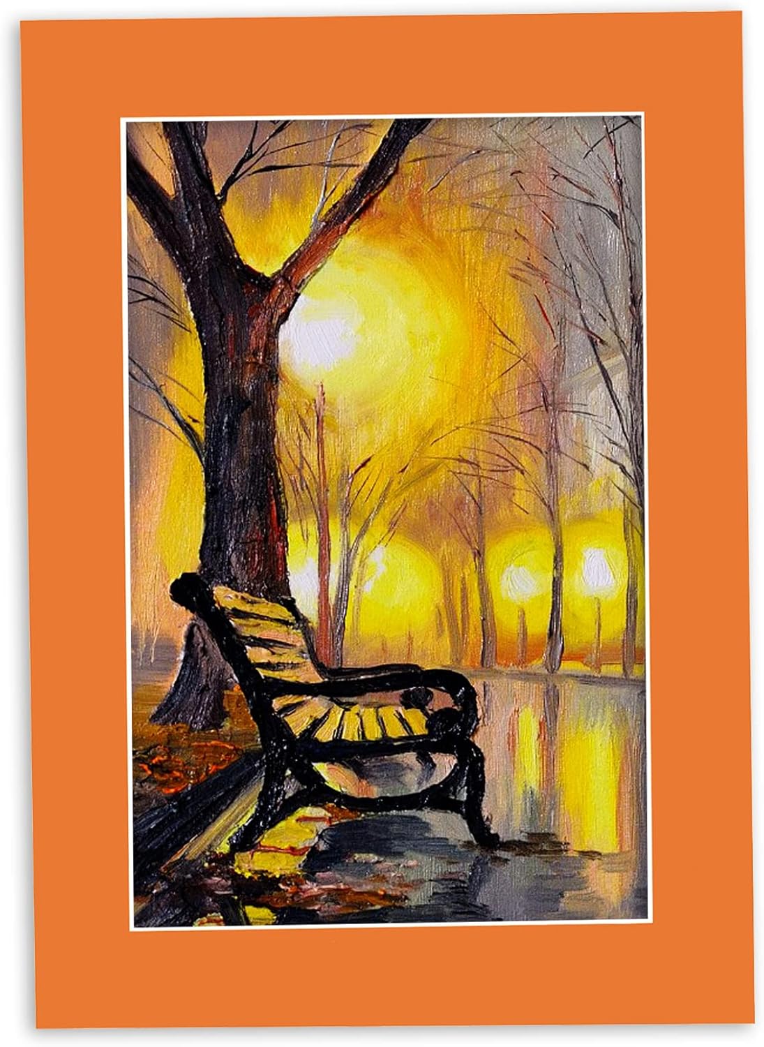 Poster Palooza 8x10 Mat Bevel Cut for 5.5x8.5 Photos - Acid Free Orange Precut Matboard - For Pictures, Photos, Framing - 4-ply Thickness