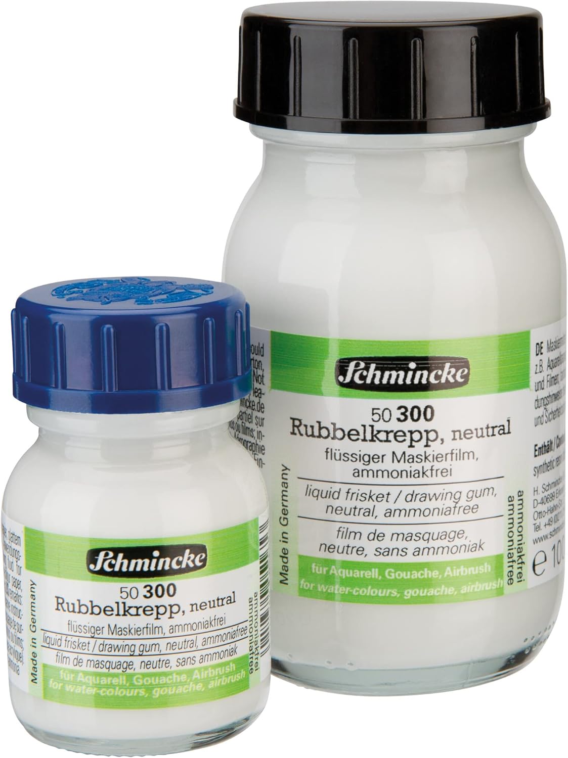 Schmincke - Liquid frisket neutral, 100 ml, 50 300055, colourless masking liquid for opaque areas of paintings, smooth drawing cardboard, ammonia-free