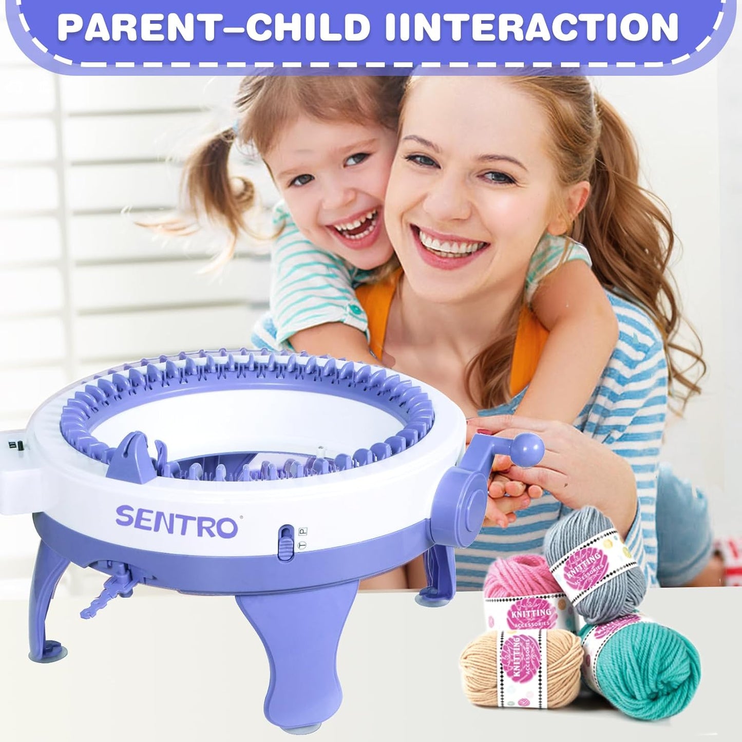 Knitting Machine,SENTRO 48 Needles Knitting Machines with Row Counter, Smart Weaving Round Loom,Double Knit Loom Machine Kit,DIY Knit Scarf Hat Sock