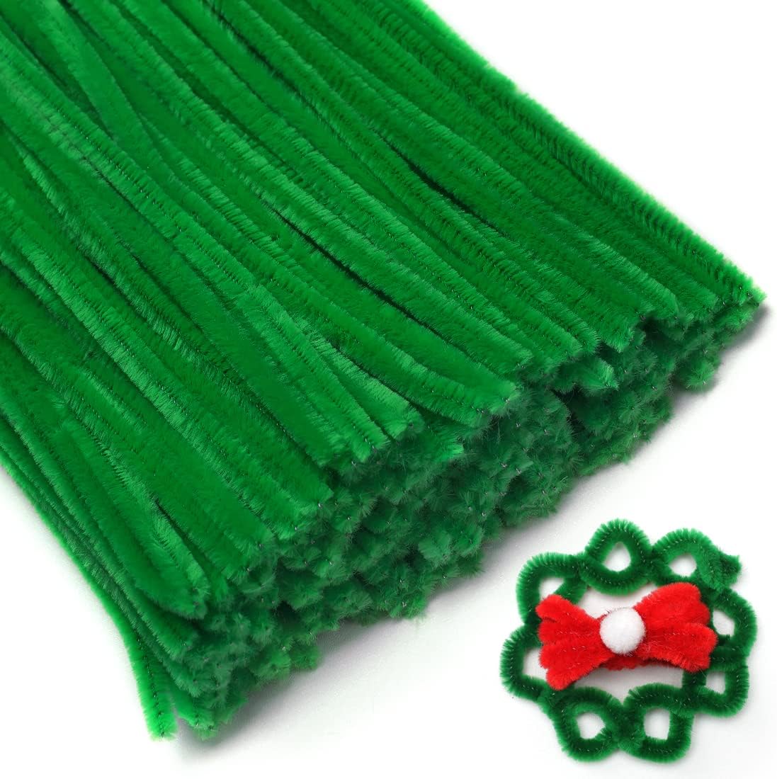 Eppingwin 200pcs Pipe Cleaners, Green Pipe Cleaners Craft Supplies,Chenille Stems for DIY Arts Crafts Project (Green)