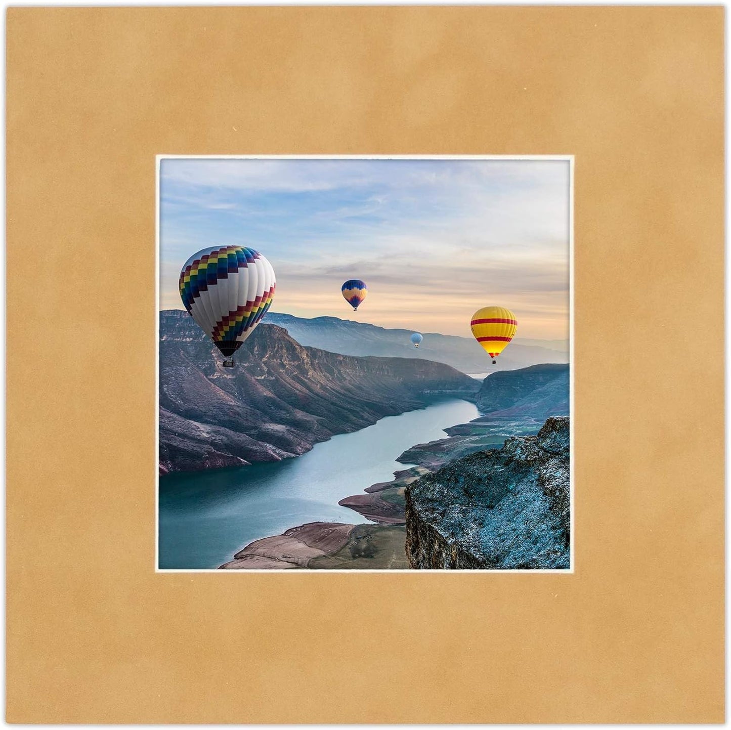 Poster Palooza 11x14 Mat Bevel Cut for 8.5x11 Photos - Acid Free Beige Suede Precut Matboard - for Pictures, Photos, Framing - 4-ply Thickness