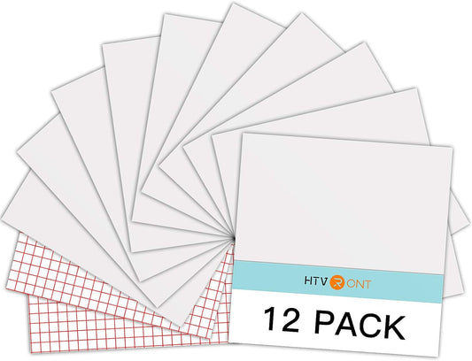 HTVRONT White Permanent Vinyl, 12 Pack for Cutting Machine - 10 Vinyl Sheets 12" x 12"& 2 Transfer Tape Sheets for Party Decoration, Sticker, Craft Cutter, Car Decal (Matte)